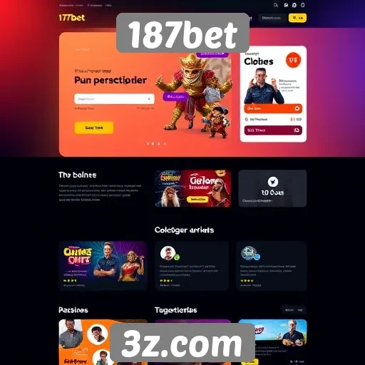 Interface e design do site 187bet